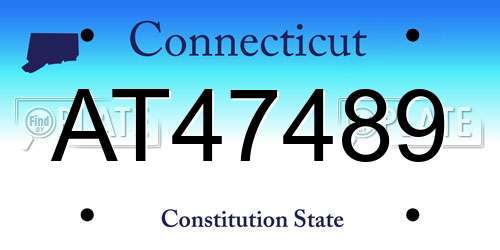 AT47489 Connecticut License Plate