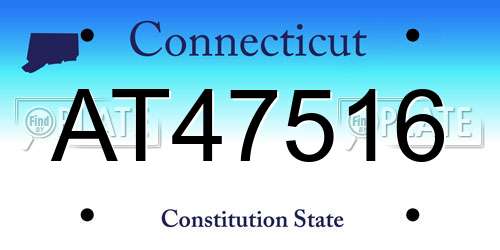 AT47516 Connecticut License Plate