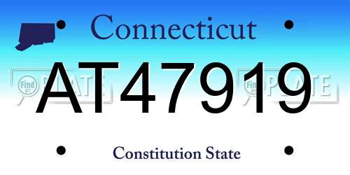 AT47919 Connecticut License Plate
