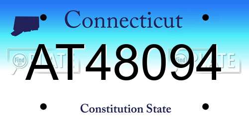 AT48094 Connecticut License Plate