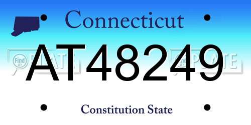 AT48249 Connecticut License Plate