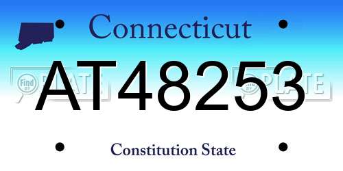 AT48253 Connecticut License Plate