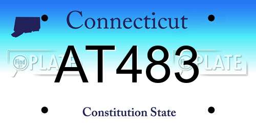 AT483 Connecticut License Plate