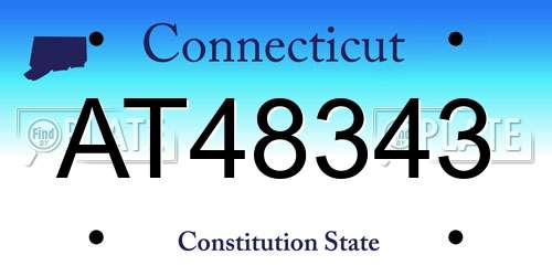 AT48343 Connecticut License Plate