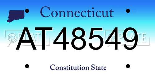 AT48549 Connecticut License Plate