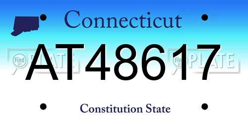 AT48617 Connecticut License Plate