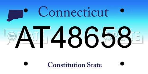 AT48658 Connecticut License Plate