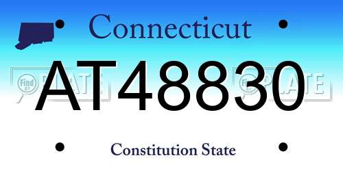AT48830 Connecticut License Plate