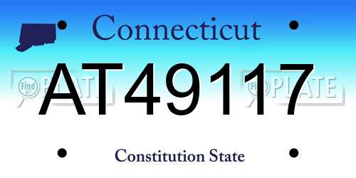 AT49117 Connecticut License Plate