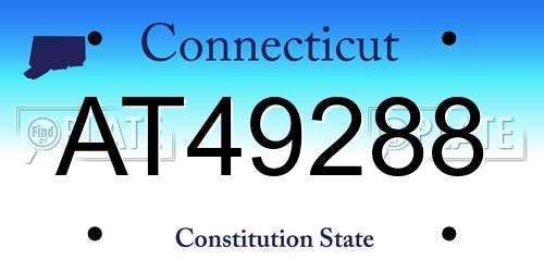 AT49288 Connecticut License Plate