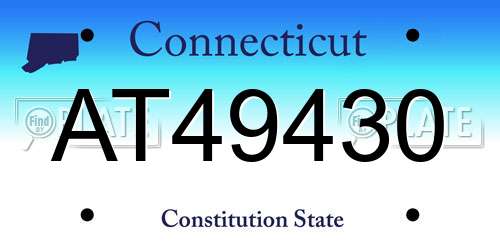 AT49430 Connecticut License Plate