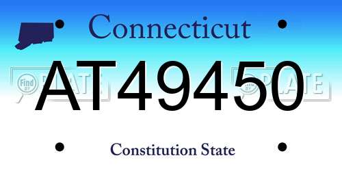 AT49450 Connecticut License Plate