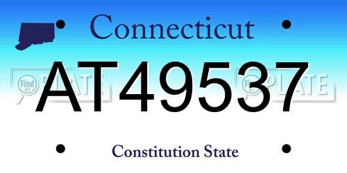AT49537 Connecticut License Plate