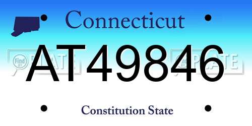 AT49846 Connecticut License Plate