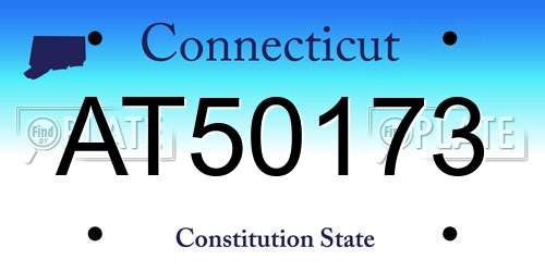AT50173 Connecticut License Plate