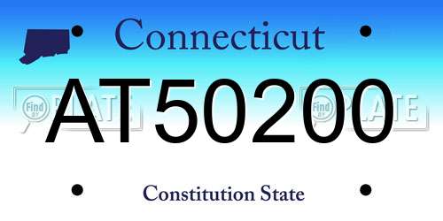 AT50200 Connecticut License Plate