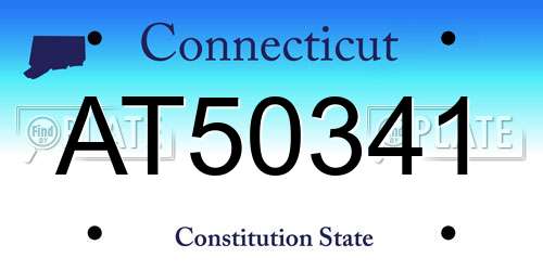 AT50341 Connecticut License Plate