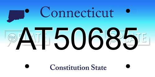 AT50685 Connecticut License Plate