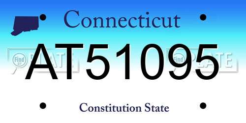 AT51095 Connecticut License Plate