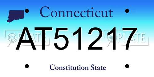AT51217 Connecticut License Plate