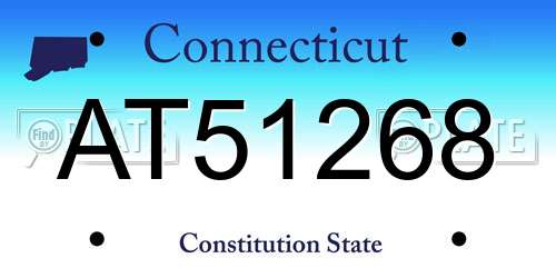 AT51268 Connecticut License Plate