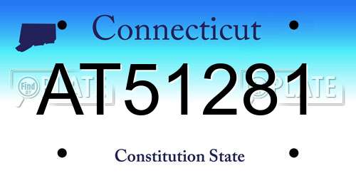 AT51281 Connecticut License Plate
