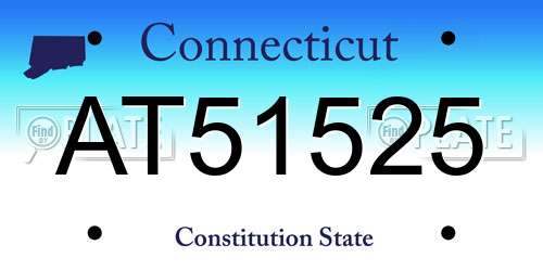 AT51525 Connecticut License Plate