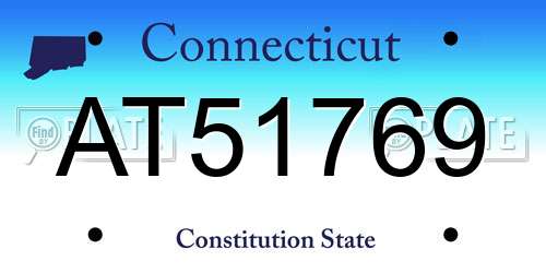 AT51769 Connecticut License Plate