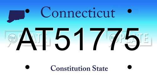 AT51775 Connecticut License Plate