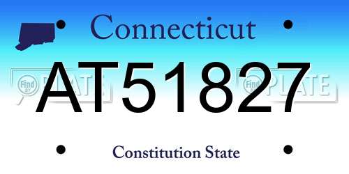 AT51827 Connecticut License Plate