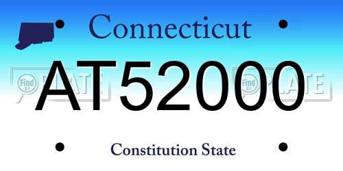 AT52000 Connecticut License Plate