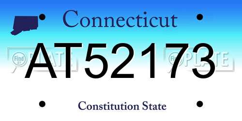 AT52173 Connecticut License Plate