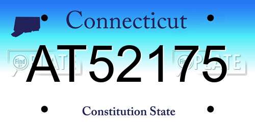 AT52175 Connecticut License Plate