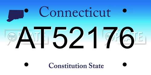 AT52176 Connecticut License Plate