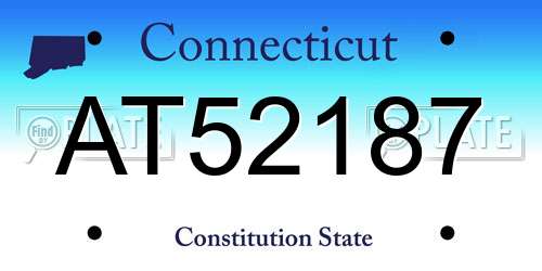 AT52187 Connecticut License Plate