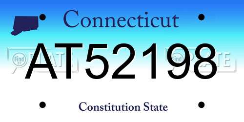 AT52198 Connecticut License Plate