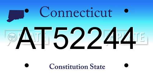 AT52244 Connecticut License Plate
