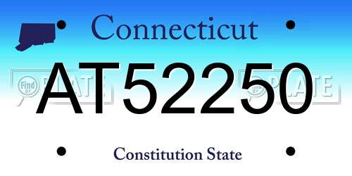 AT52250 Connecticut License Plate