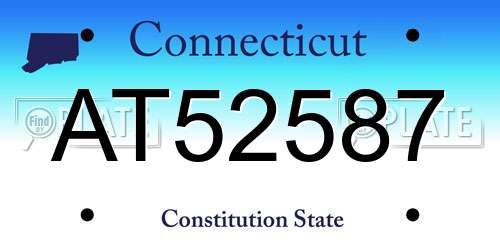 AT52587 Connecticut License Plate