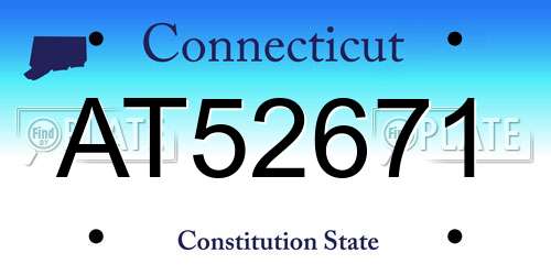AT52671 Connecticut License Plate
