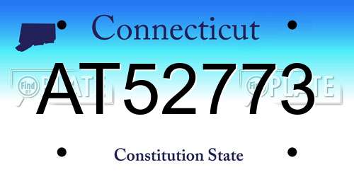 AT52773 Connecticut License Plate