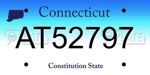 AT52797 Connecticut License Plate