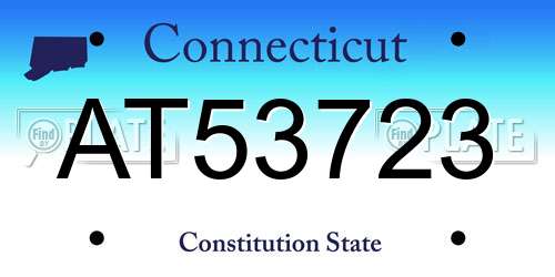 AT53723 Connecticut License Plate