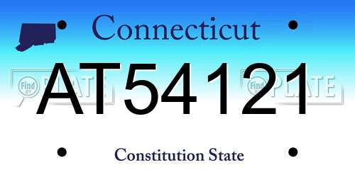 AT54121 Connecticut License Plate