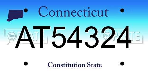 AT54324 Connecticut License Plate