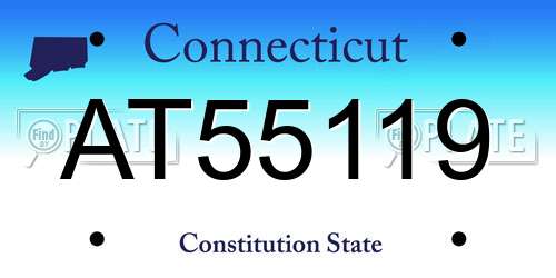 AT55119 Connecticut License Plate