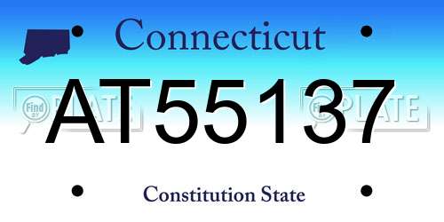 AT55137 Connecticut License Plate