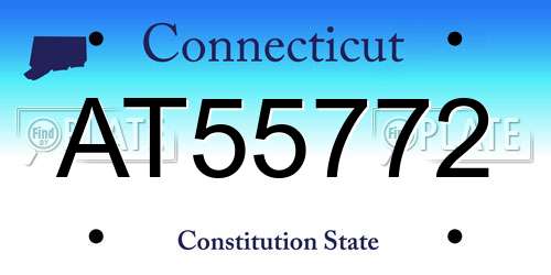 AT55772 Connecticut License Plate