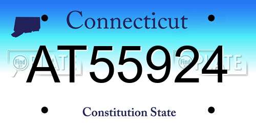 AT55924 Connecticut License Plate