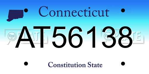 AT56138 Connecticut License Plate